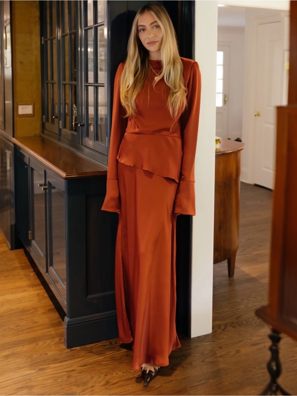 NWT Few Moda x Hannah Chody Taylor Burnt Orange Maxi Dress Medium